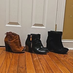 Three pairs of Fall ankle booties- size 9